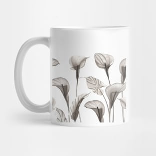 Elegant Xray Calla flowers. Tropical transparent watercolor flowers print Mug